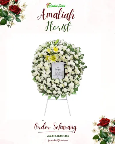 Krans Bunga Duka Cita di Rumah Duka Heymas