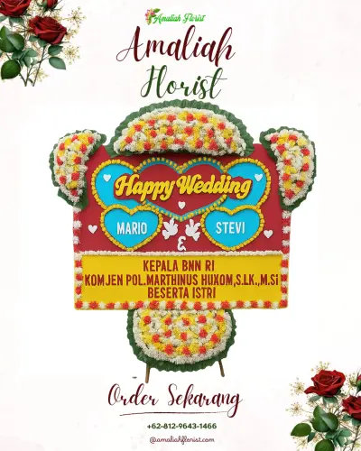Karangan Papan Bunga Pernikahan di Rumah Duka Heymas